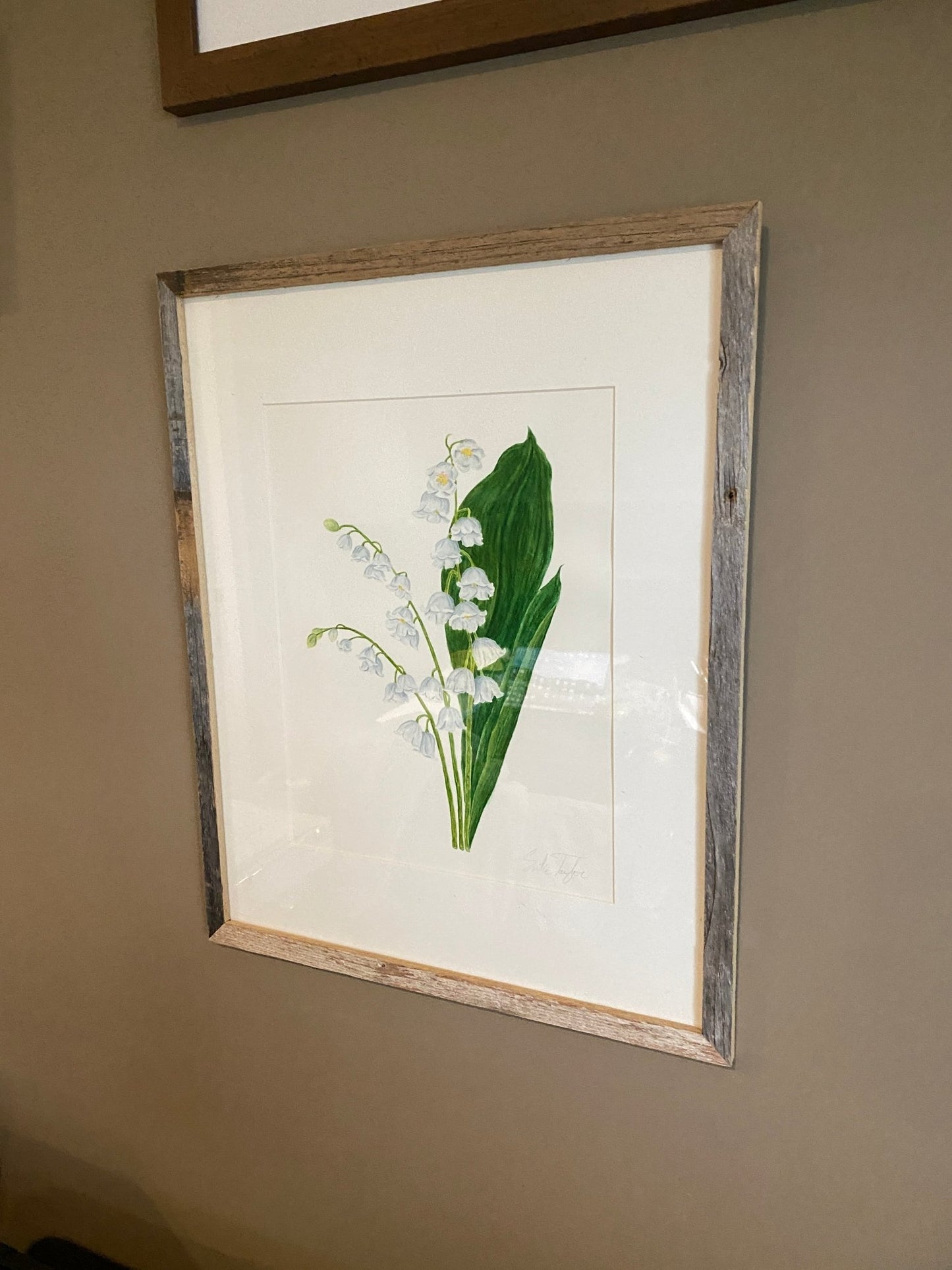 Lily of the Valley Original Painting Mated and framed to size 16x20 Emilie Taylor Art