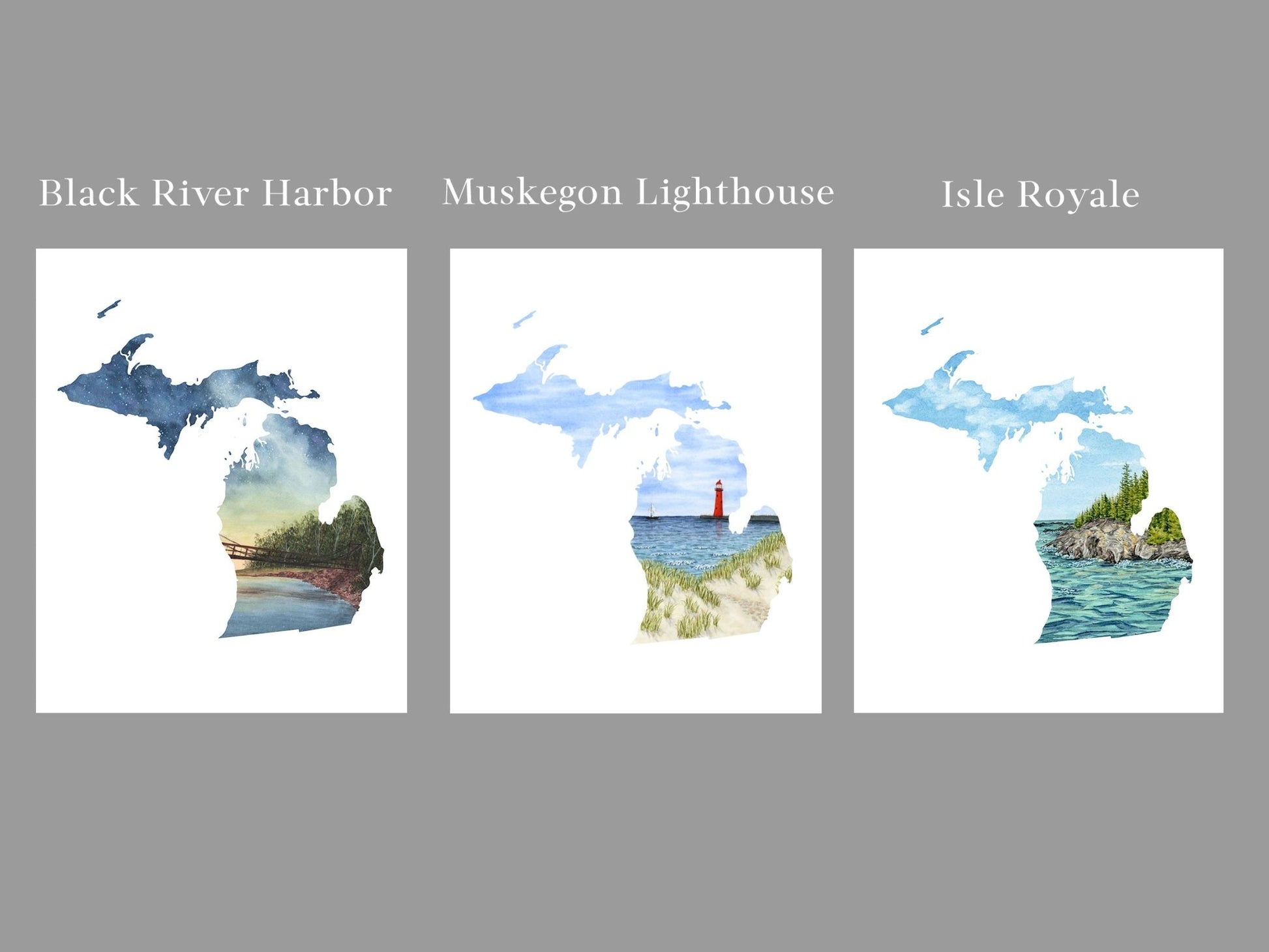 Michigan Isle Royale Watercolor Print, Michigan National Park Souvenir, Isle Royale National Park Emilie Taylor Art