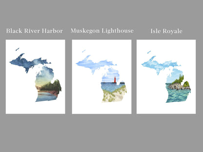 Michigan Isle Royale Watercolor Print, Michigan National Park Souvenir, Isle Royale National Park Emilie Taylor Art