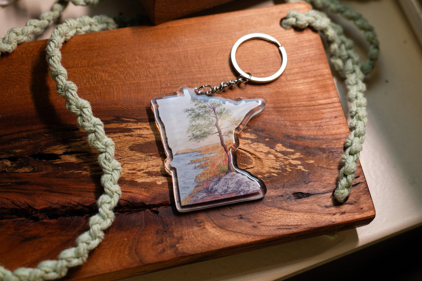 Minnesota Tettegouche Keychain, Minnesota Keychain, Tettegouche State Park, Minnesota State Parks Keychains Emilie Taylor Art