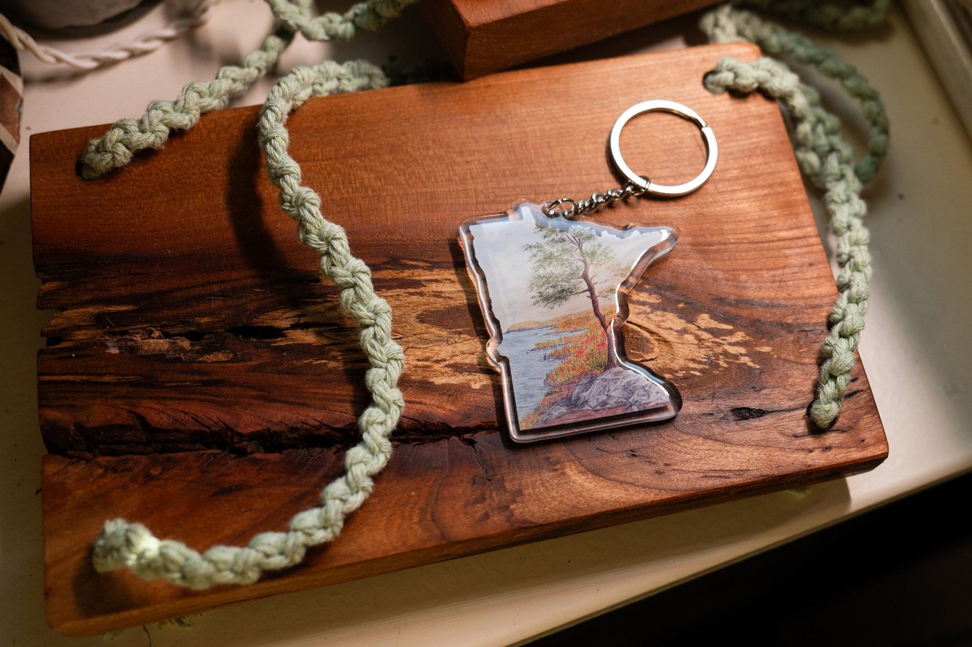 Minnesota Tettegouche Keychain, Minnesota Keychain, Tettegouche State Park, Minnesota State Parks Keychains Emilie Taylor Art