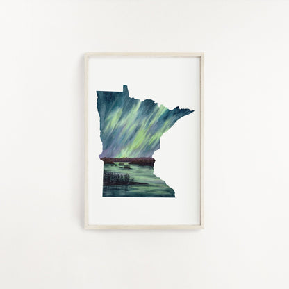 Minnesota Watercolor Painting, Voyageurs National Park Art, Voyageurs Souvenir Print Emilie Taylor Art