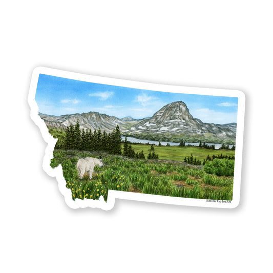 Montana Decal, Glacier National Park Sticker, Watercolor Montana Sticker, Emilie Taylor Art