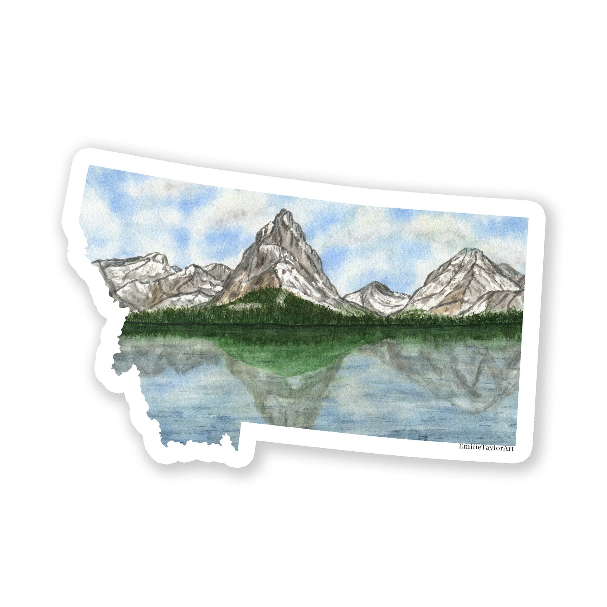Montana Decal, Watercolor Montana Sticker, MT Car Decal, Home State Decal, State Sticker Emilie Taylor Art