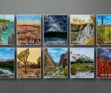 National Park Poster, Watercolor Art National Parks 16x20 Emilie Taylor Art