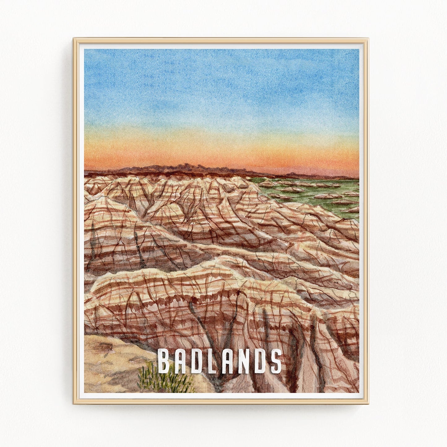 National Park Poster, Watercolor Art National Parks 16x20 Emilie Taylor Art