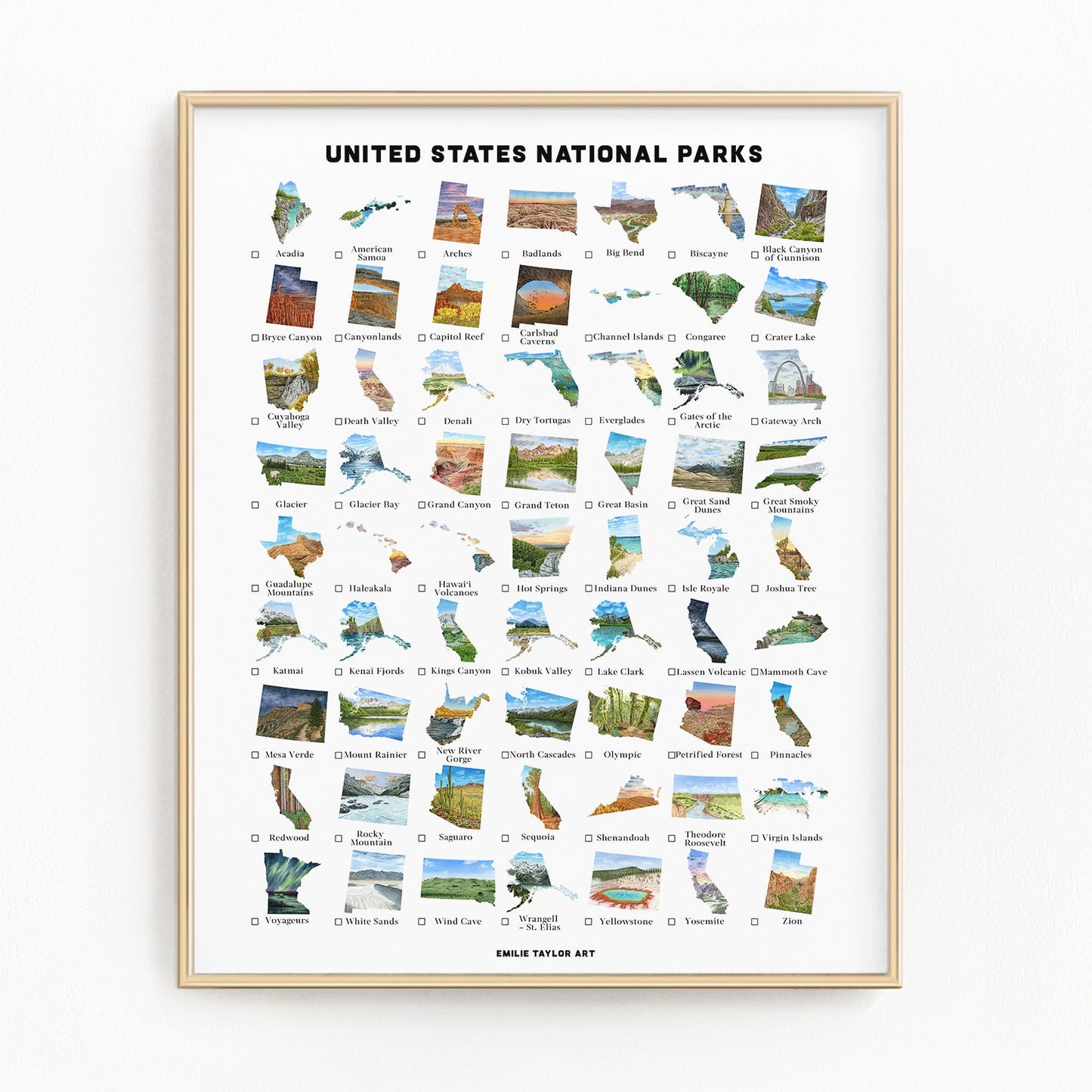 National Parks Classic Tracker Emilie Taylor Art