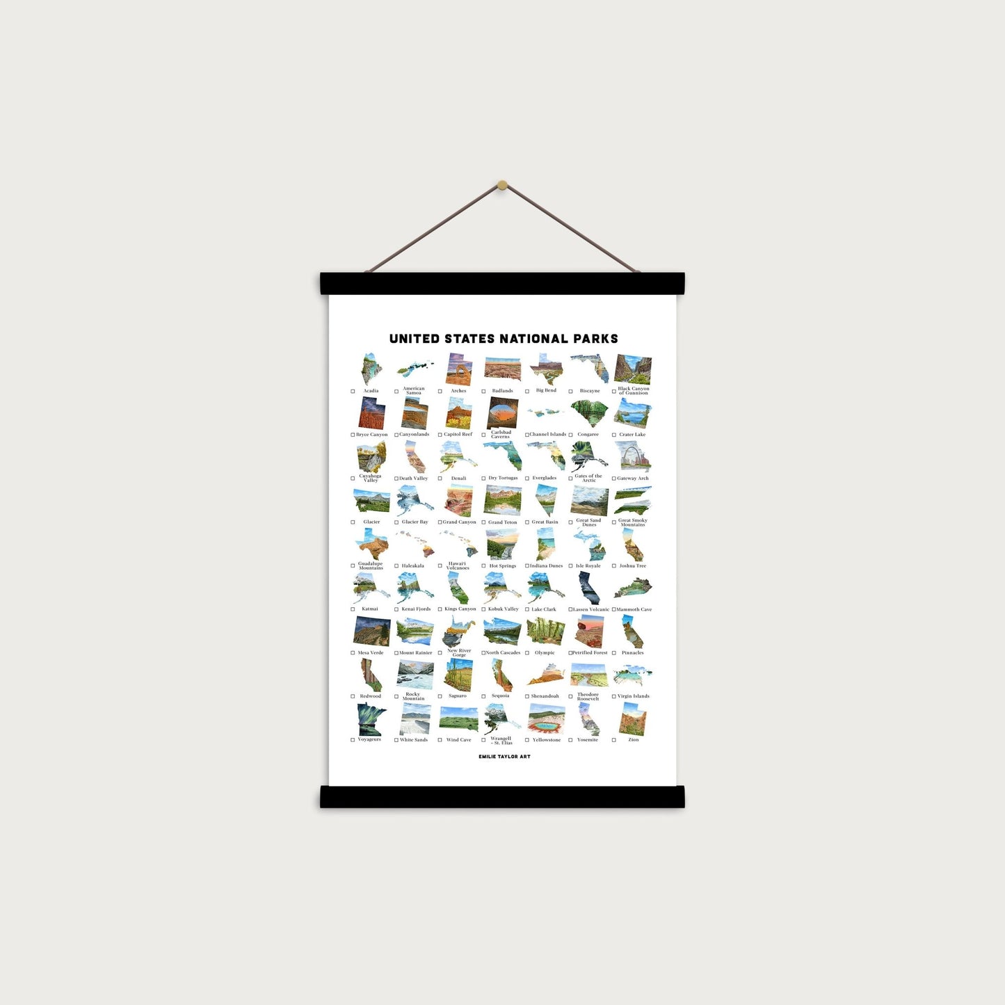 National Parks Classic Tracker Emilie Taylor Art