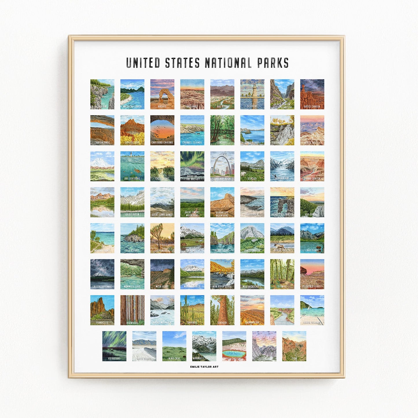 National Parks Poster Minimalist Edition Emilie Taylor Art