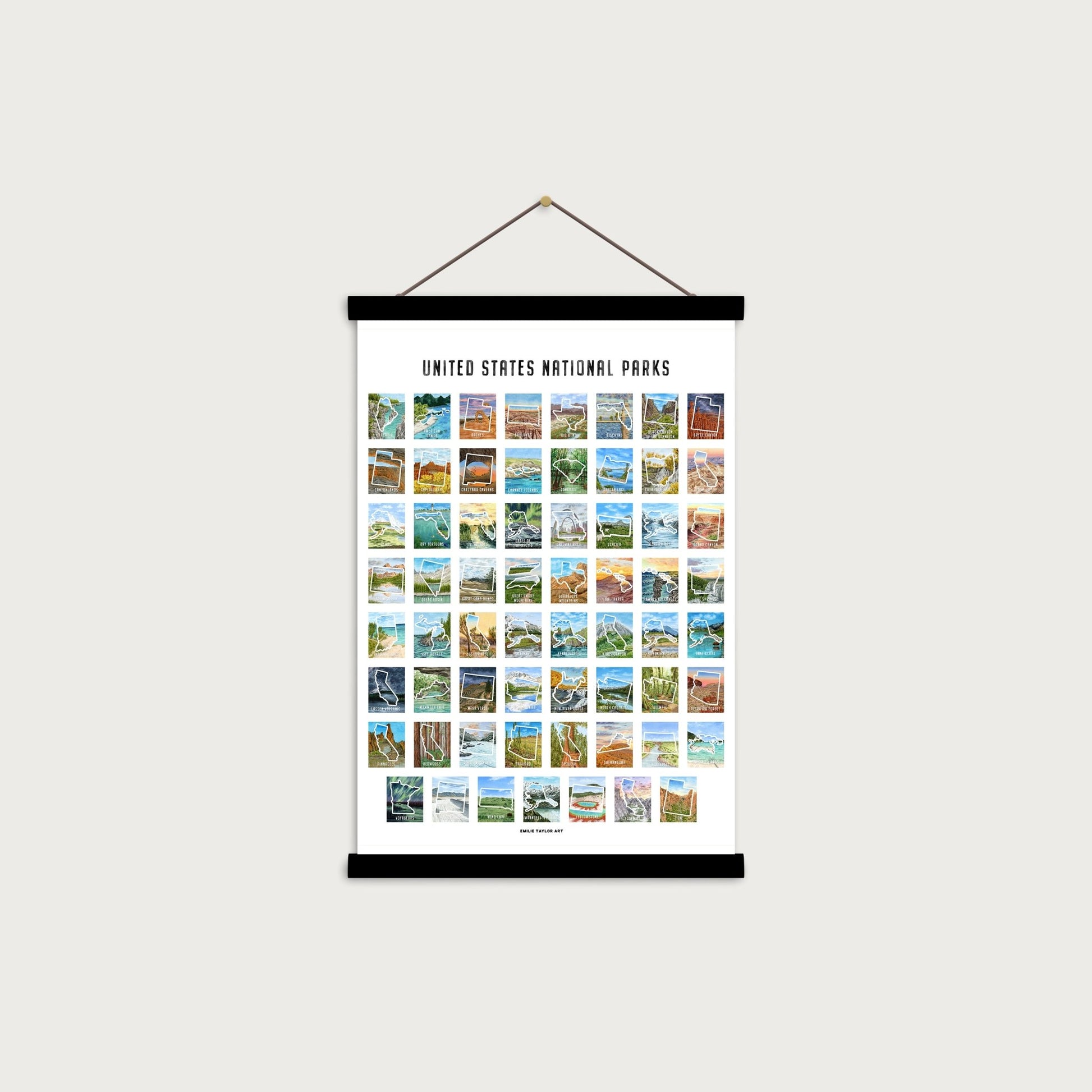 National Parks Poster State Edition Emilie Taylor Art