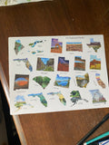 National Parks Sticker Tracker 18x24 Emilie Taylor Art