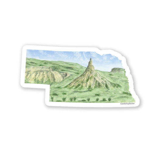 Nebraska Decal, Watercolor Nebraska Sticker, NE Car Decal, State Decal, State Sticker, Thermos Decal, Waterproof Nebraska Decal, NE Decal Emilie Taylor Art