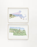 Nebraska Platte River Watercolor Painting, Nebraska State, Nebraska Map Art, Nebraska Poster Emilie Taylor Art