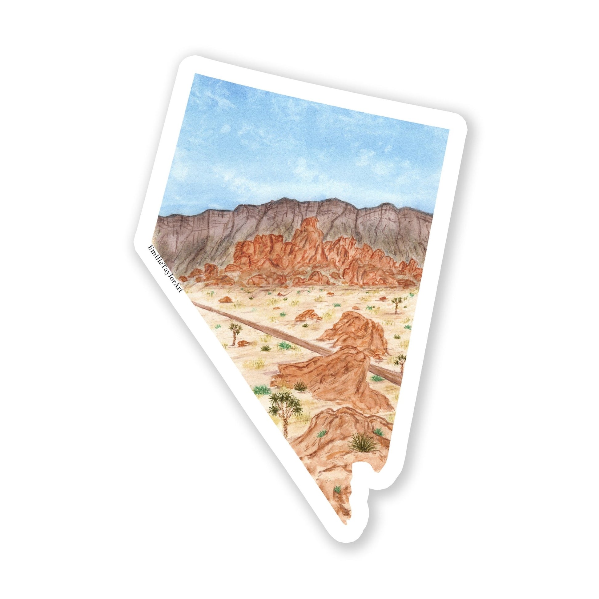 Nevada Decal, Watercolor Nevada Sticker, NV Car Decal, State Decal, State Sticker, Thermos Decal, Waterproof Nevada Decal, NV Decal Emilie Taylor Art