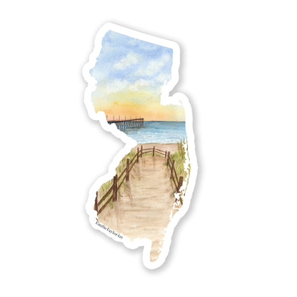 New Jersey Decal, Watercolor New Jersey Sticker, NJ Car Decal, New Jersey State Decal, State Sticker Emilie Taylor Art