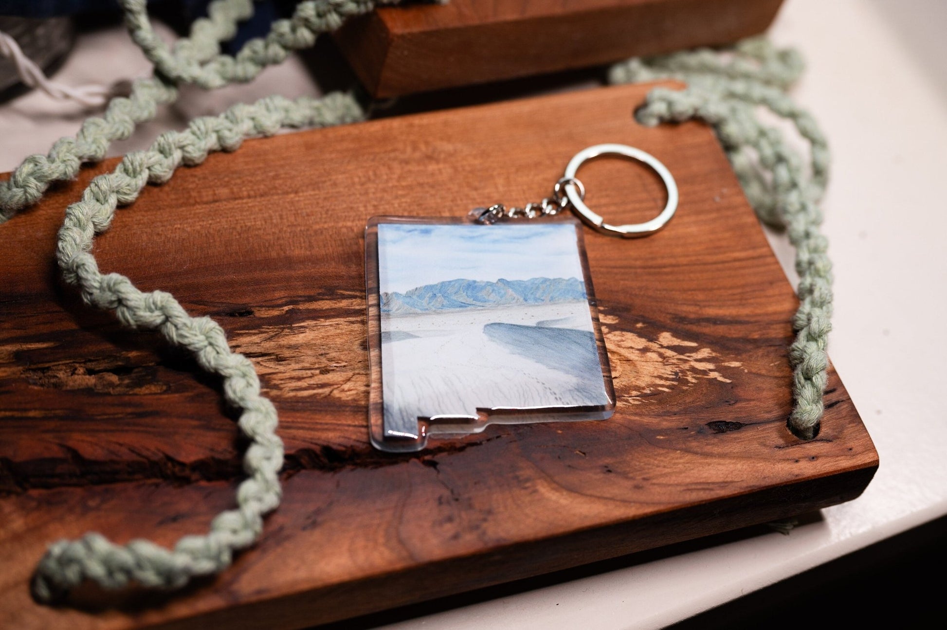 New Mexico White Sands National Park Keychain, New Mexico State keychain Souvenir Emilie Taylor Art