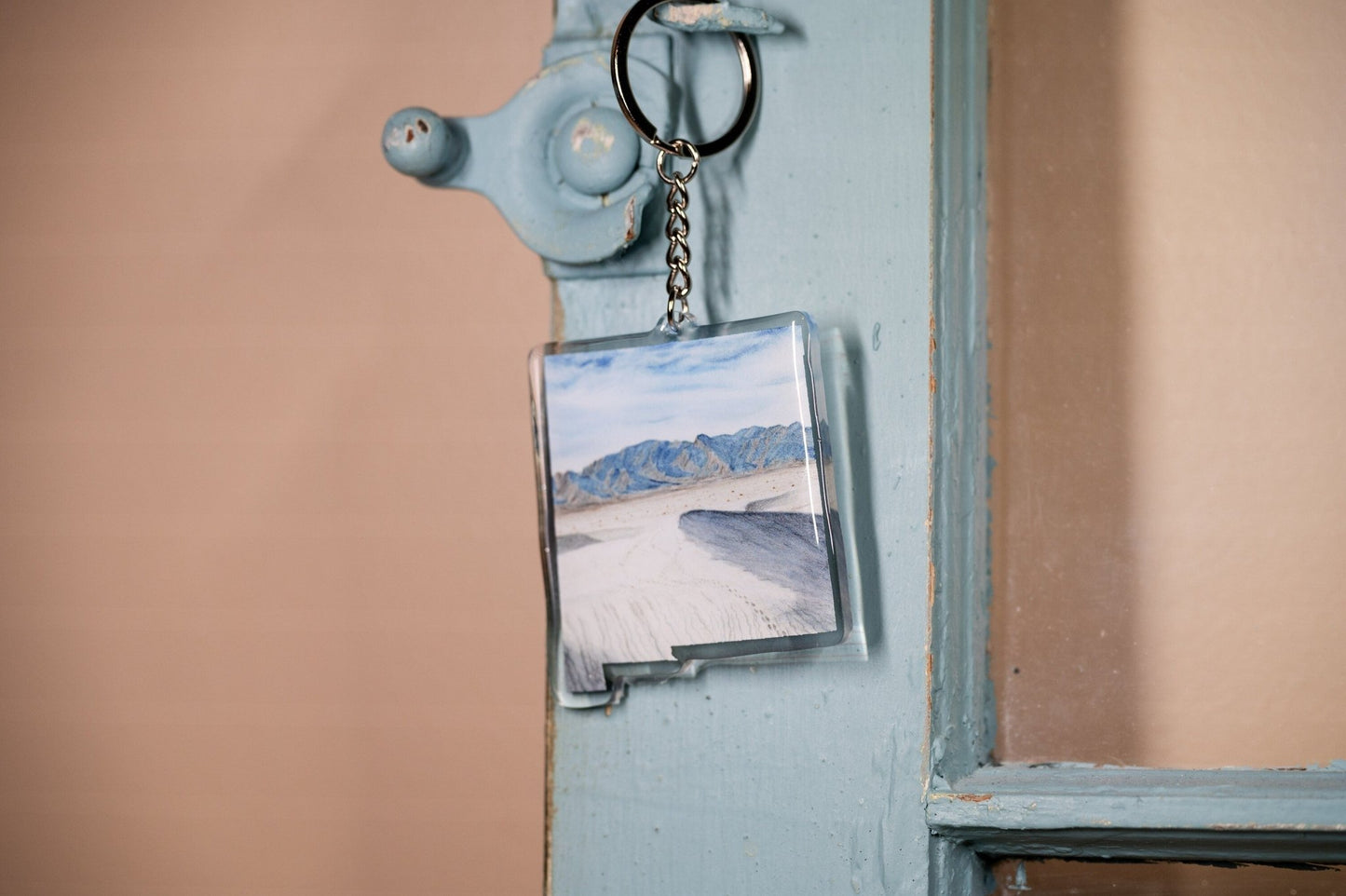 New Mexico White Sands National Park Keychain, New Mexico State keychain Souvenir Emilie Taylor Art