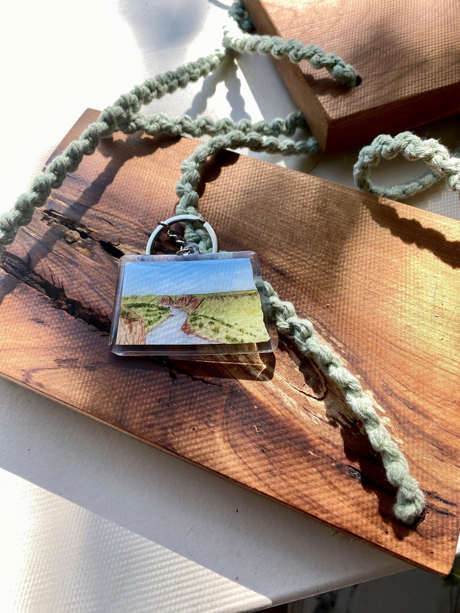 North Dakota Theodore Roosevelt National Park Keychain, North Dakota Keychain, Teddy Roosevelt State keychain Emilie Taylor Art