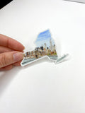 NYC Decal, Watercolor New York Sticker, Brooklyn Bridge NYC Art Emilie Taylor Art