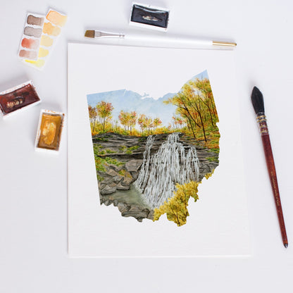 Ohio Cuyahoga Valley National Park Watercolor Painting, Cuyahoga Valley Souvenir Emilie Taylor Art