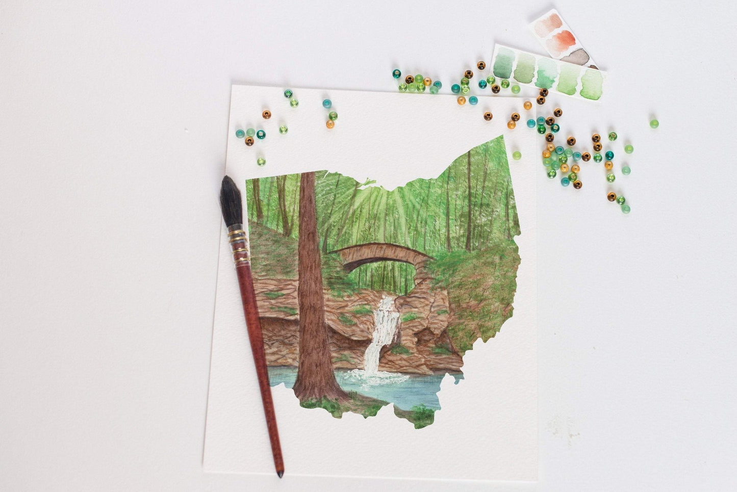 Ohio Cuyahoga Valley National Park Watercolor Painting, Cuyahoga Valley Souvenir Emilie Taylor Art