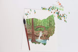 Ohio Cuyahoga Valley National Park Watercolor Painting, Cuyahoga Valley Souvenir Emilie Taylor Art