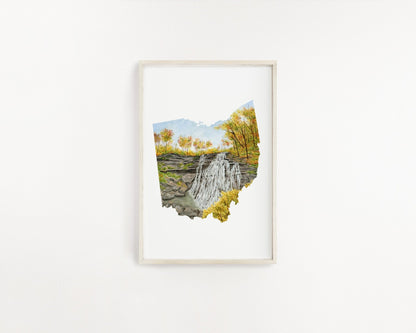 Ohio Cuyahoga Valley National Park Watercolor Painting, Cuyahoga Valley Souvenir Emilie Taylor Art
