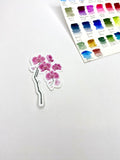Orchid Sticker, Orchid decal for water bottles, Orchid Art Emilie Taylor Art