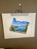 Oregon Crater Lake National Park Original Painting Mated to size 16x20 Emilie Taylor Art