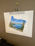Oregon Crater Lake National Park Original Painting Mated to size 16x20 Emilie Taylor Art