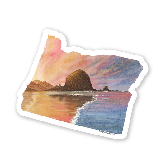 Oregon Decal, Watercolor Oregon Sticker, OR Car Decal, Oregon State Sticker Emilie Taylor Art