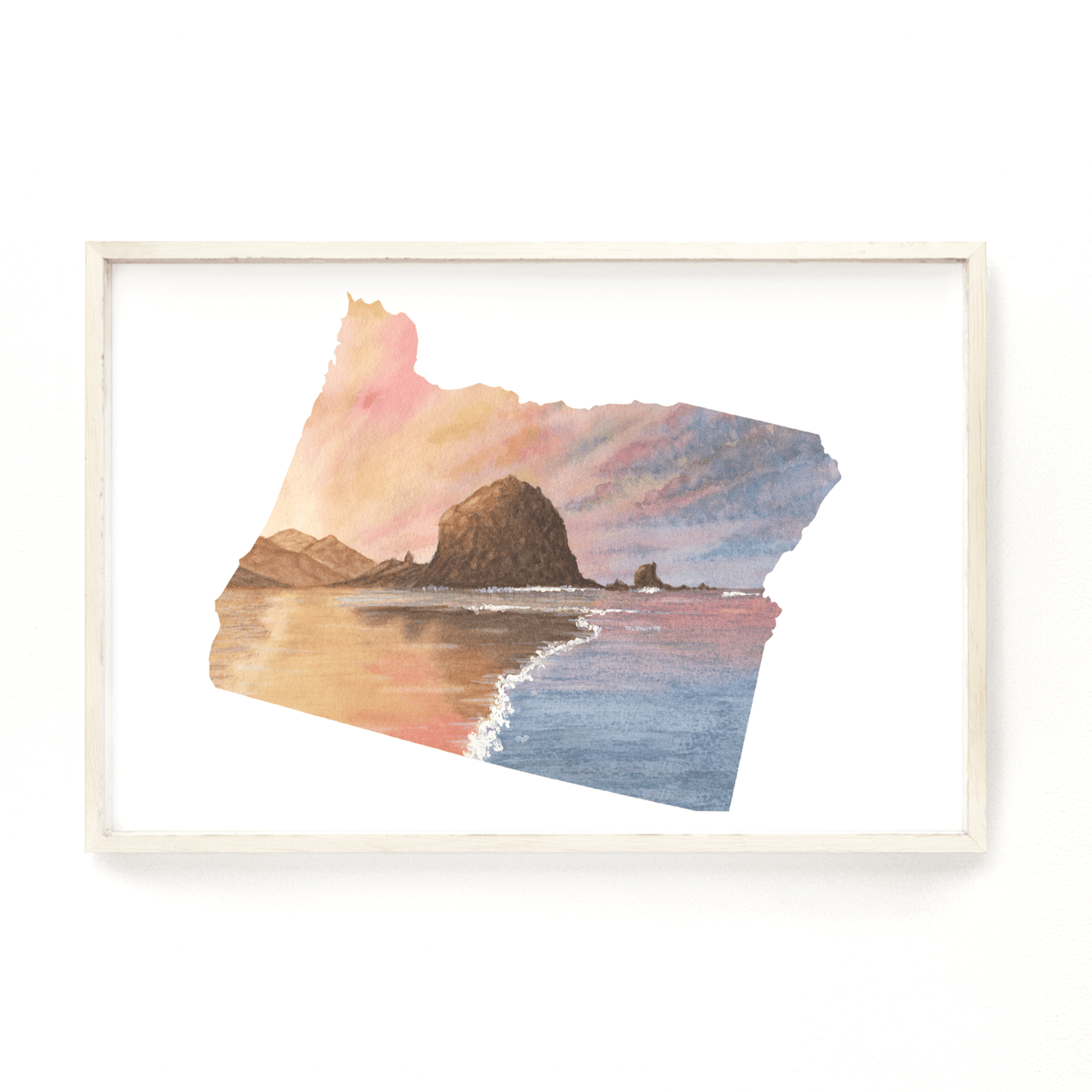 Oregon Watercolor Print, Heceta Head Lighthouse, Oregon Painting, Oregon Lighthouse Emilie Taylor Art