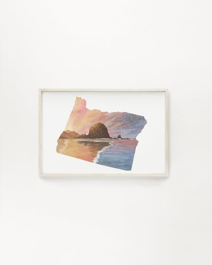 Oregon Watercolor Print, Heceta Head Lighthouse, Oregon Painting, Oregon Lighthouse Emilie Taylor Art