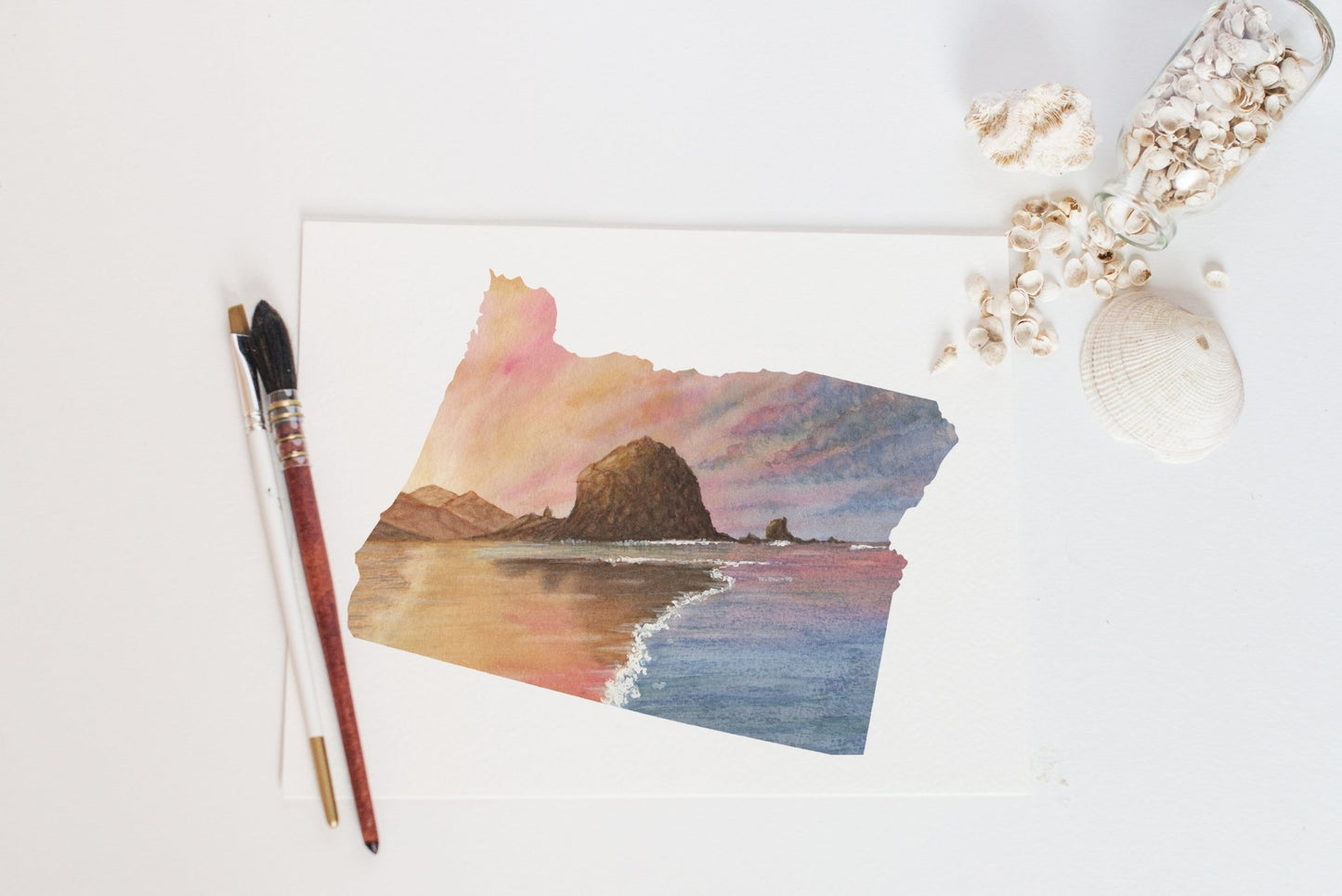 Oregon Watercolor Print, Heceta Head Lighthouse, Oregon Painting, Oregon Lighthouse Emilie Taylor Art