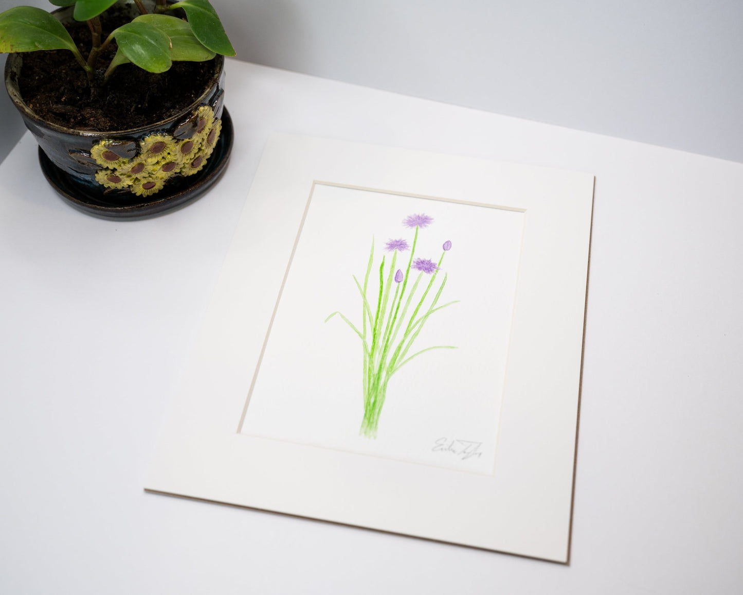 Original Chives Painting (Herb Collection) Emilie Taylor Art