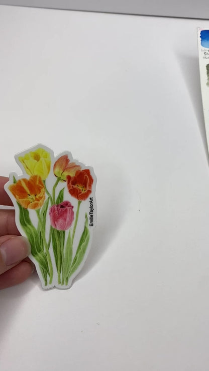Tulip Sticker, Tulip decal for water bottles, Tulip Art