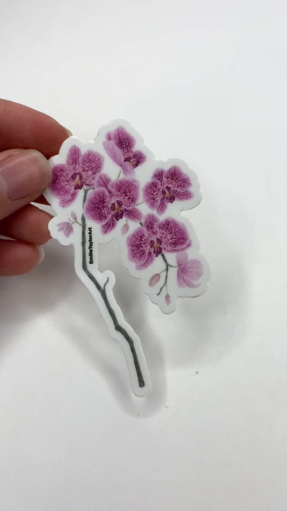 Orchid Sticker, Orchid decal for water bottles, Orchid Art