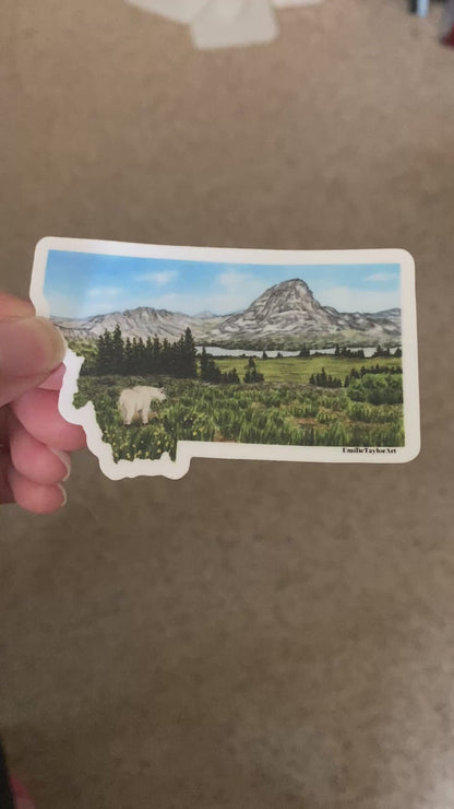 Montana Decal, Glacier National Park Sticker, Watercolor Montana Sticker,