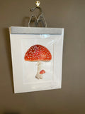 Red Cap Mushroom Original Painting Mated to size 11x14 Emilie Taylor Art