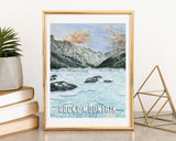 Rocky Mountain National Park Print | RMNP Poster | National Park Poster | Watercolor Art of National Parks | Colorado Artwork Emilie Taylor Art