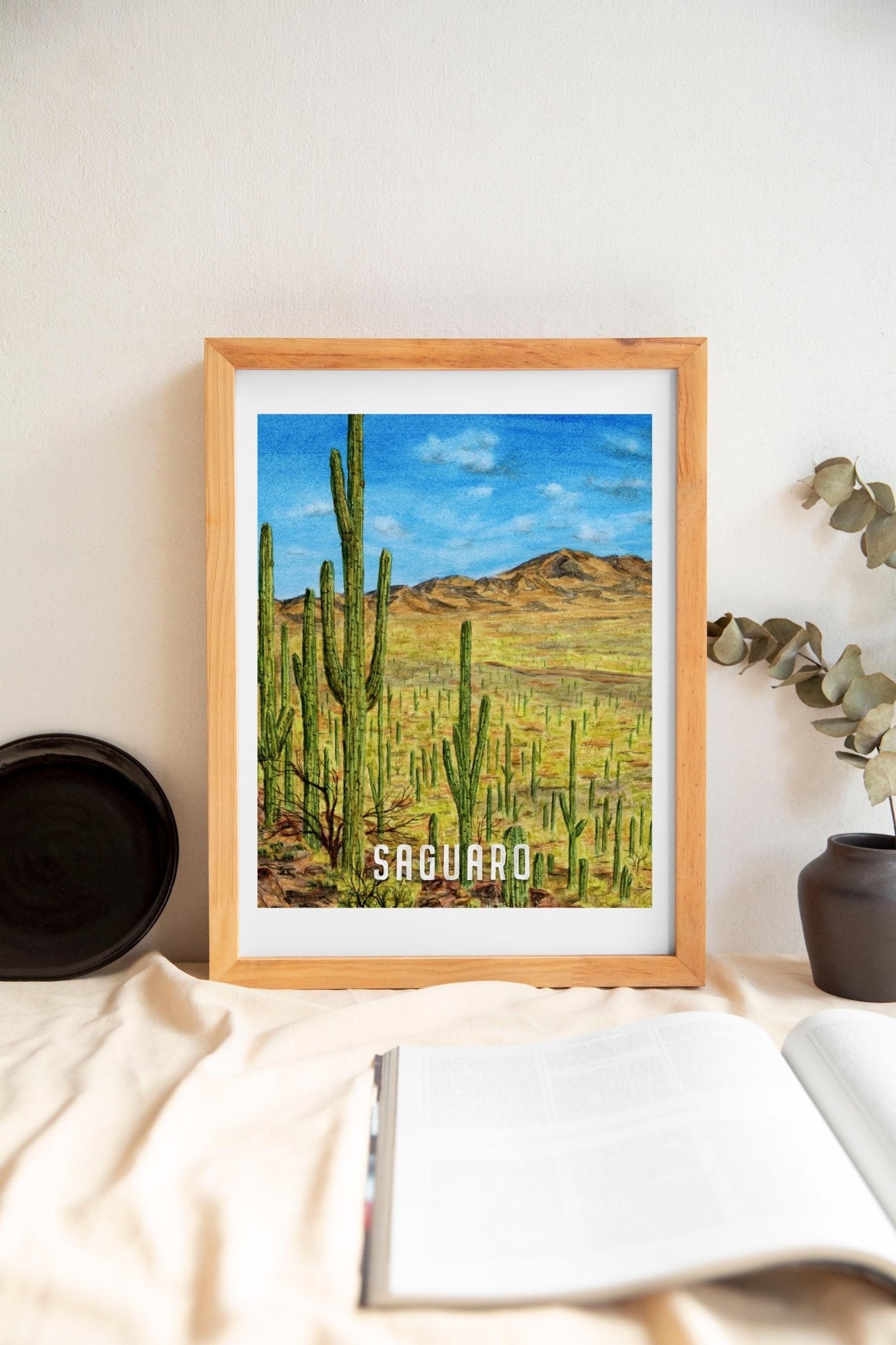 Saguaro National Park Print | Saguaro Poster | Arizona Parks | National Park Posters | Watercolor Art of National Parks Emilie Taylor Art
