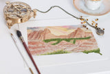 South Dakota Badlands National Park Watercolor Print, South Dakota, Pinnacles View Emilie Taylor Art