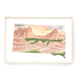 South Dakota Badlands National Park Watercolor Print, South Dakota, Pinnacles View Emilie Taylor Art