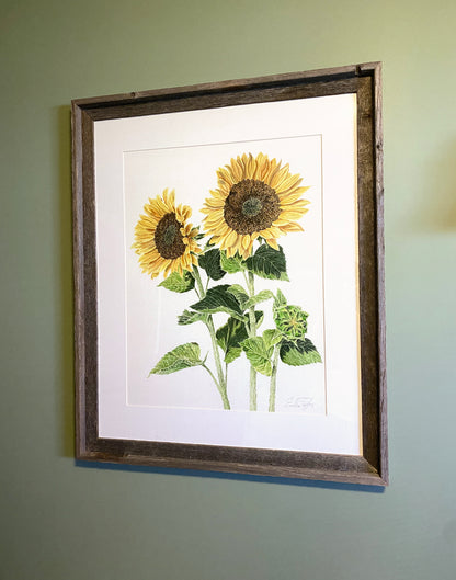 Sunflowers Print 2026, Watercolor Sunflowers Painting, Sunny Yellow Florals