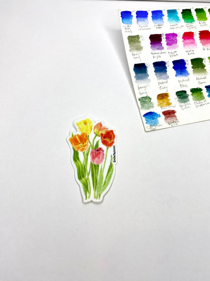 Tulip Sticker, Tulip decal for water bottles, Tulip Art Emilie Taylor Art