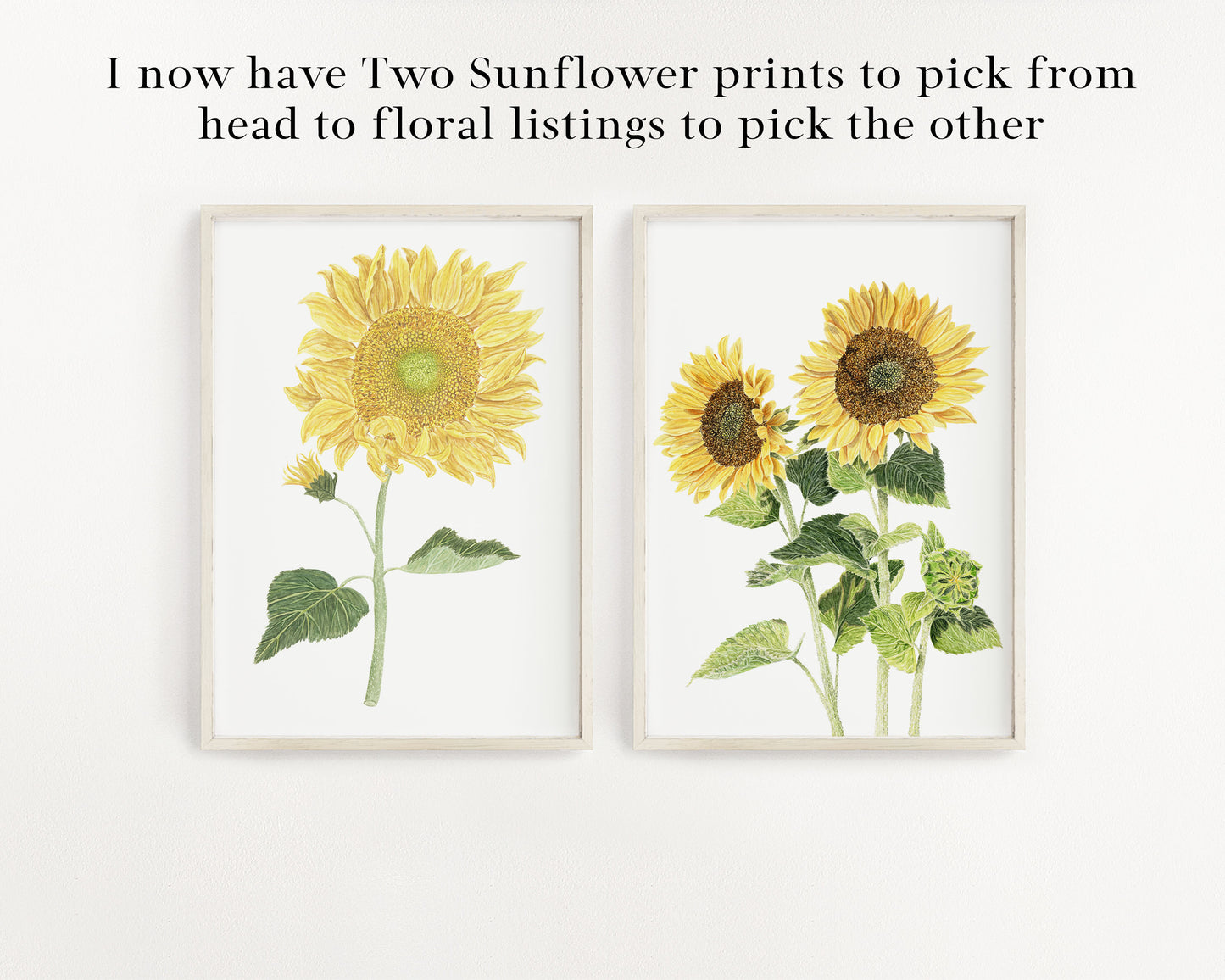 Sunflowers Print 2026, Watercolor Sunflowers Painting, Sunny Yellow Florals