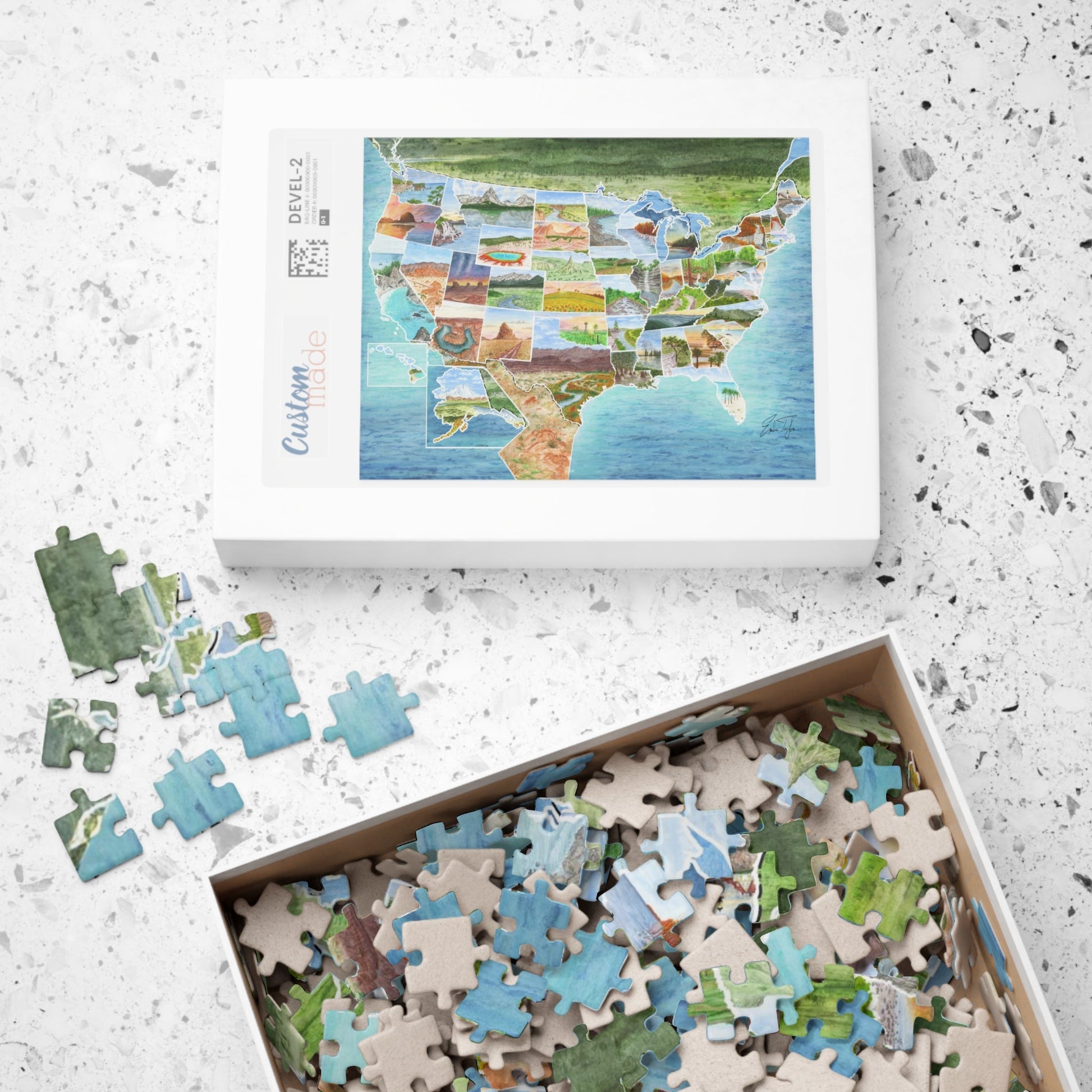 USA Map Puzzle (500, 1014 - piece) Emilie Taylor Art