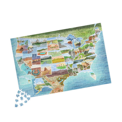 USA Map Puzzle (500, 1014 - piece) Emilie Taylor Art