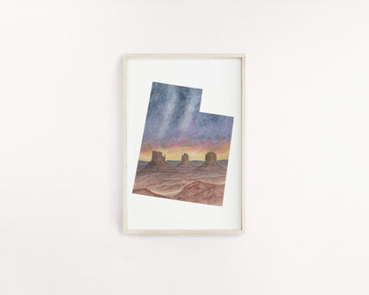 Utah Capitol Reef National Park Watercolor Painting, Capitol Reef National Park Souvenir, Utah the Castle Emilie Taylor Art