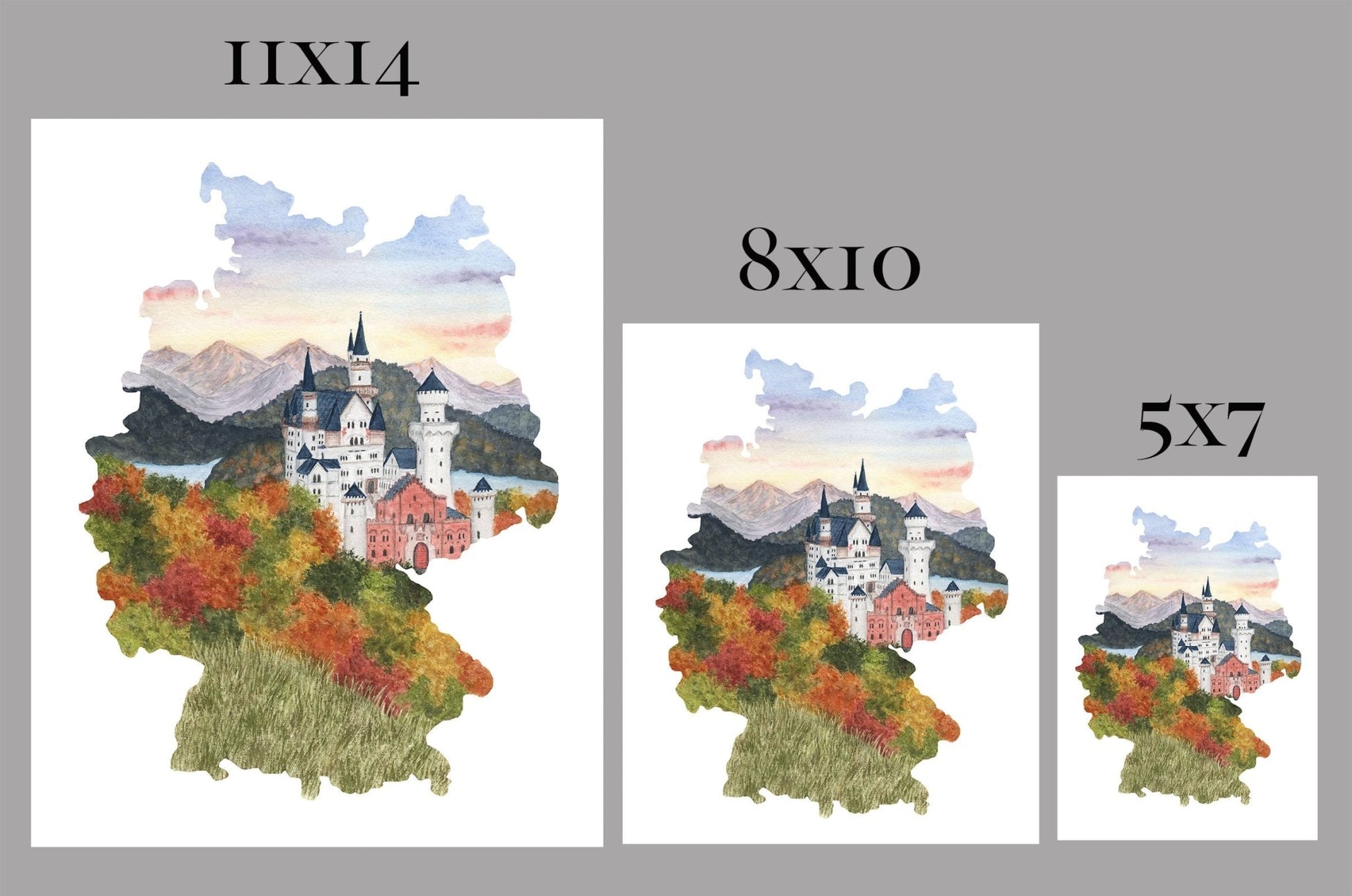 Size Scale for Prints Emilie Taylor Art